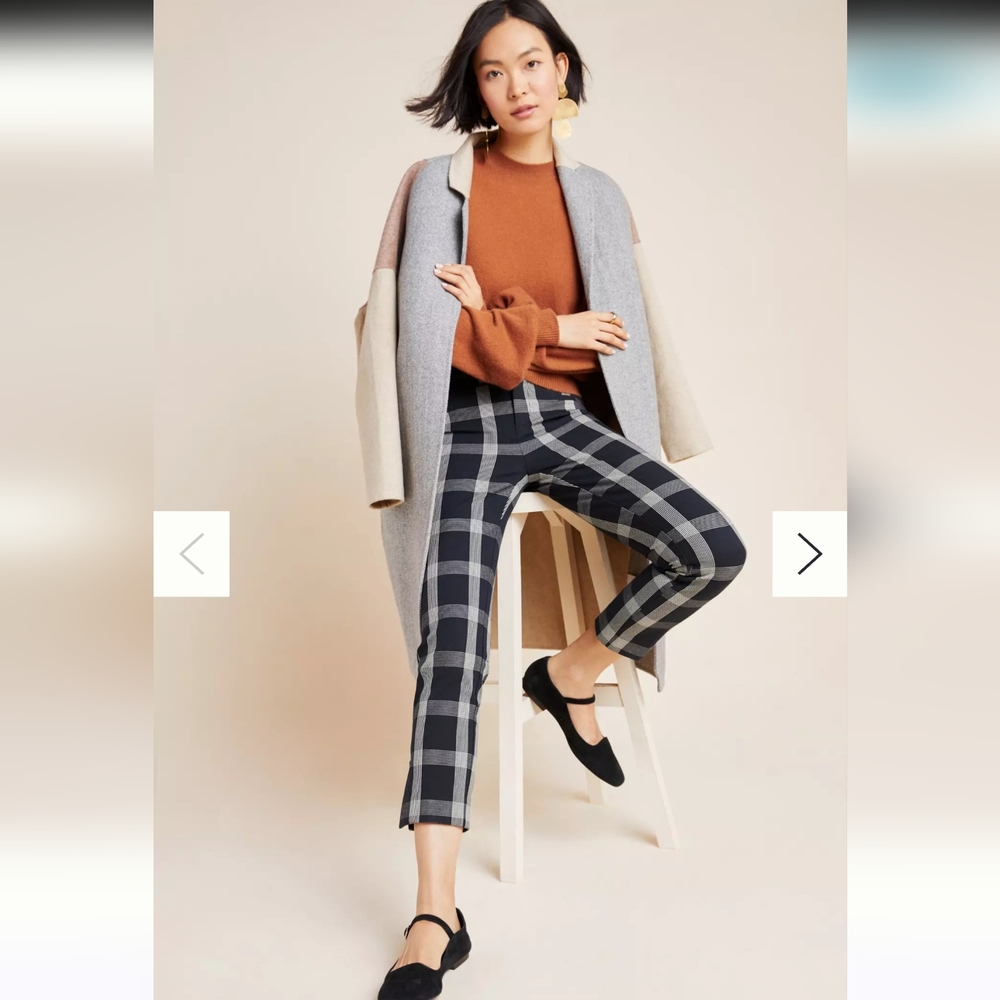 Anthropologie The essential slim plaid trouser size 10